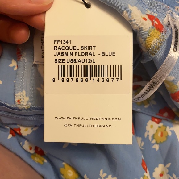 New Faithfull the Brand Floral Racquel Skirt 8 - Picture 7 of 8
